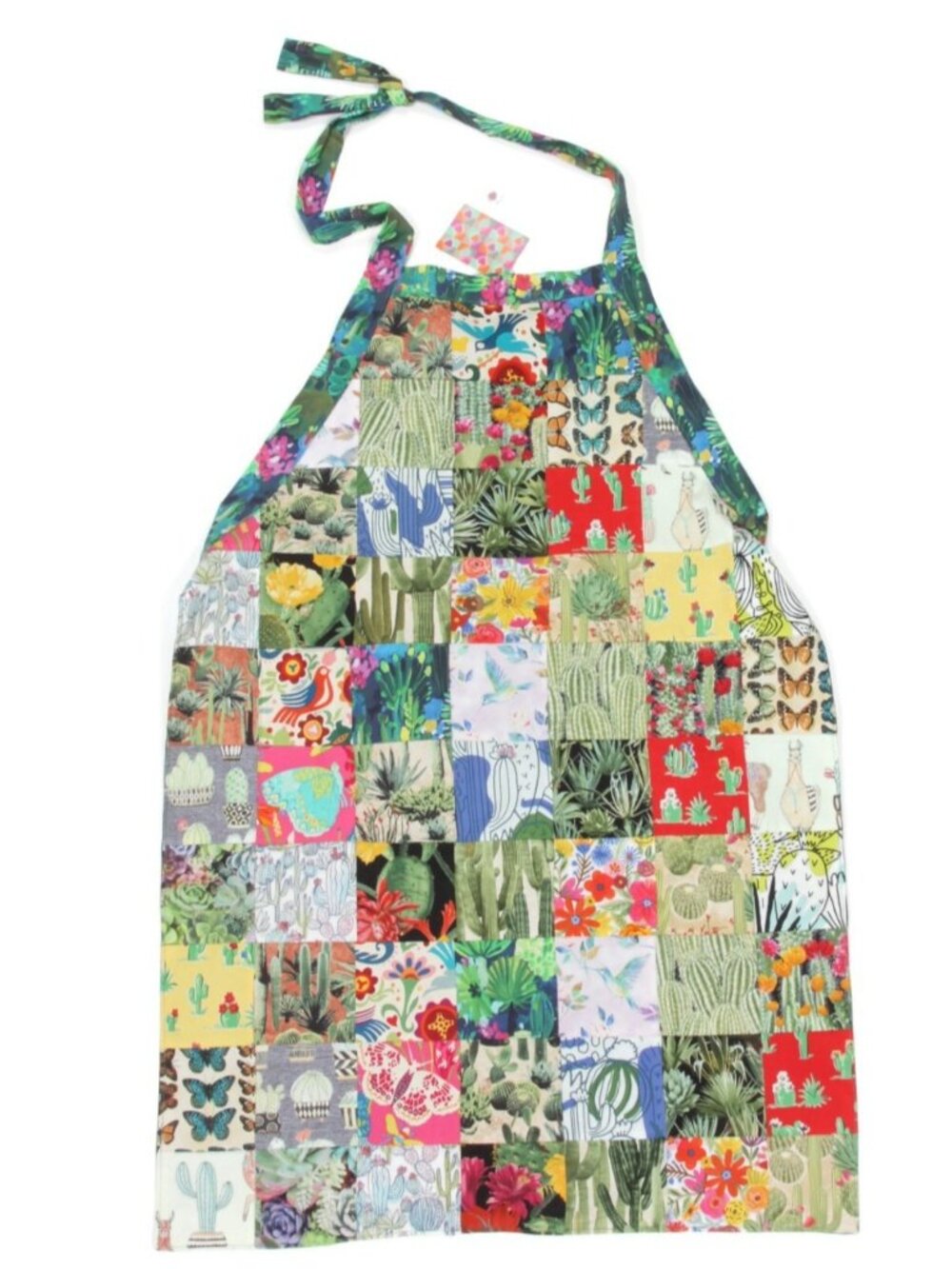 NWT ABRAZOS Mexican Alpacas Cactus Butterfly Patchwork Cotton Kitchen Apron /943